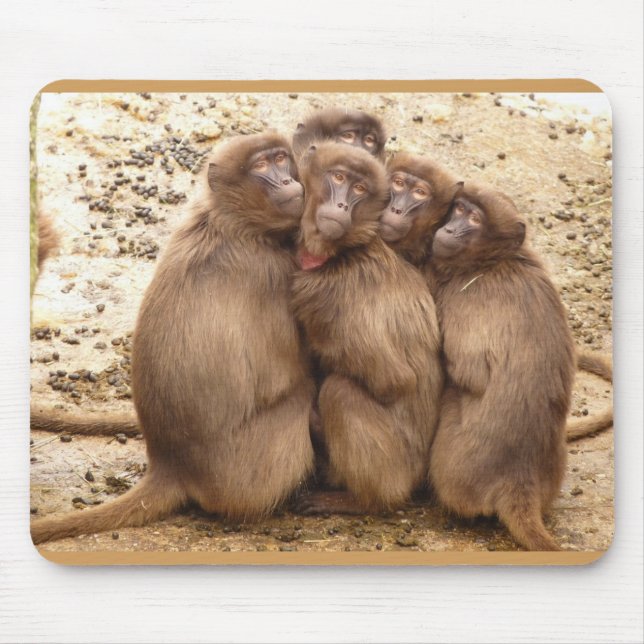 Cute Group of Monkeys Mouse Pad (Front)