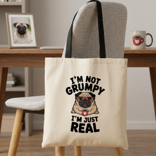 Cute Grumpy Pug Antisocial Sarcastic Dog Lover Tote Bag