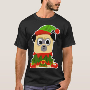 Cute grumpy pug in a rainbow heart T-Shirt