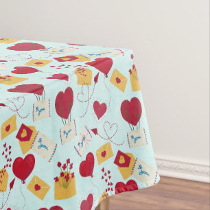 Cute Grungy Pretty Valentine’s Airmail Love Letter Tablecloth