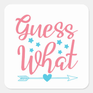 Cute guess what word art Mummy to be Square Sticker