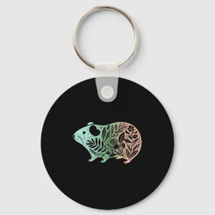 Cute Guinea G Botanical Cottagecore Patel Colors F Key Ring
