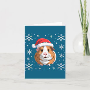 Cute Guinea G Wearing Santa Hat Christmas Premium  Card