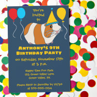 Cute Guinea Pig and Balloons Birthday Party