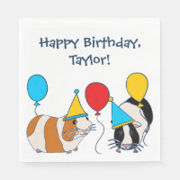 Cute Guinea Pig and Balloons Birthday Party