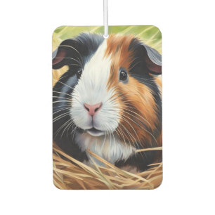 Cute Guinea Pig Animal Pet Cavy Watercolor Picture Car Air Freshener
