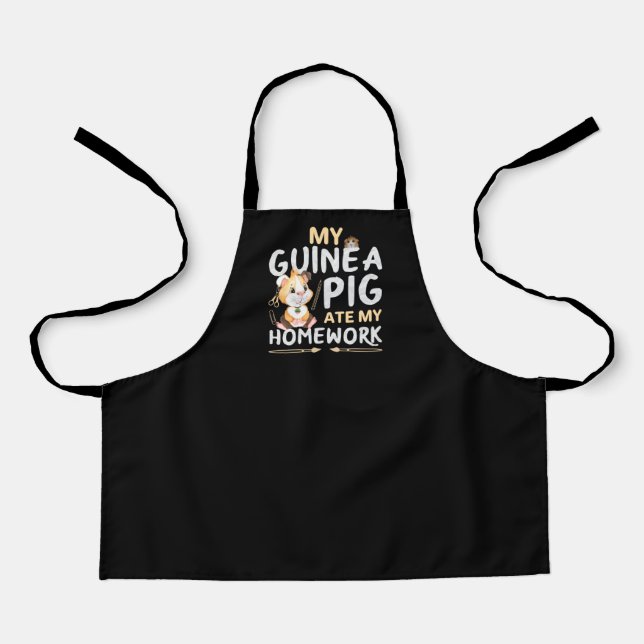 Cute Guinea Pig Ate My Homework Apron (Front)