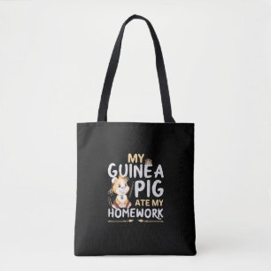 Cute Guinea Pig Ate My Homework Tote Bag