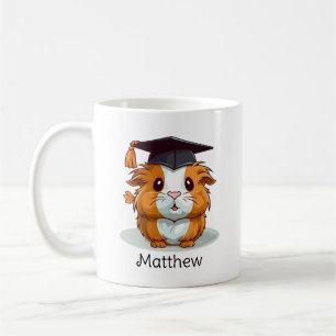 Cute Guinea Pig Cartoon Personalised Graduation Coffee Mug