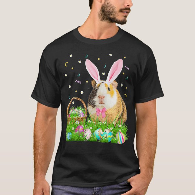 Cute Guinea Pig Easter Day Bunny Egg  Mens Kids T-Shirt (Front)