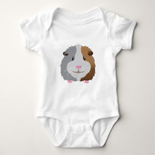cute guinea pig face baby bodysuit