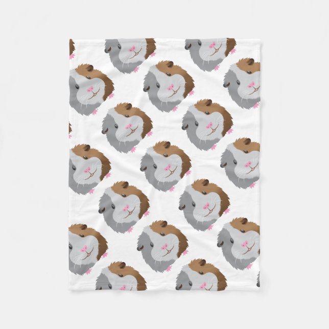 cute guinea pig face fleece blanket (Front)