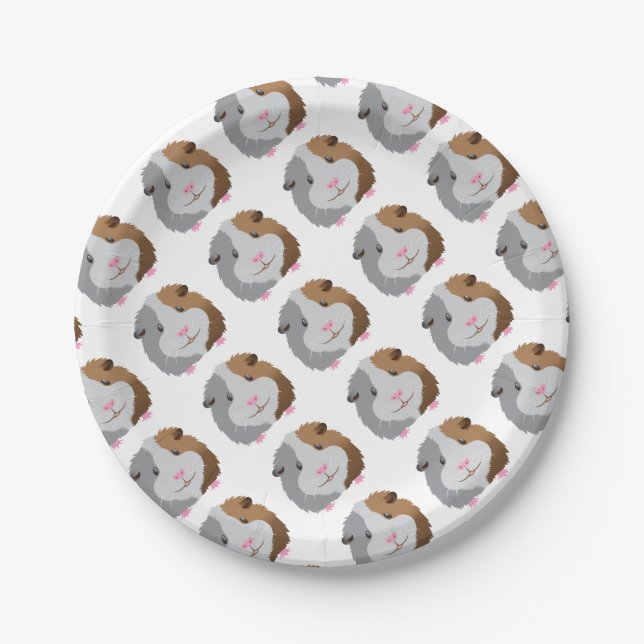 cute guinea pig face paper plate (Front)