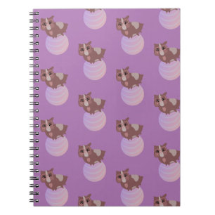 Cute Guinea Pig Fitness Exercise Ball Purple Notebook