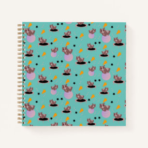 Cute Guinea Pig Fitness Exercise Ball Stars Notebook