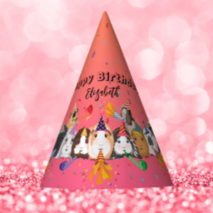 Cute Guinea Pig Girl Birthday  Party Hat