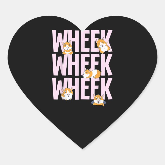 Cute Guinea Pig Hamster Heart Sticker (Front)