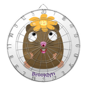 Cute guinea pig happy cartoon illustration dartboard