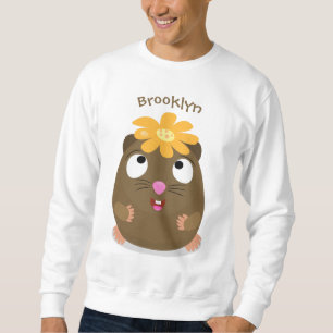Cute guinea pig happy cartoon illustration sweatshirt