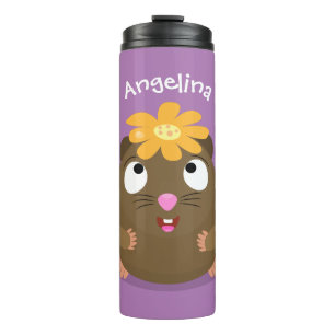 Cute guinea pig happy cartoon illustration thermal tumbler