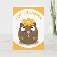 Cute guinea pig happy personalize cartoon birthday