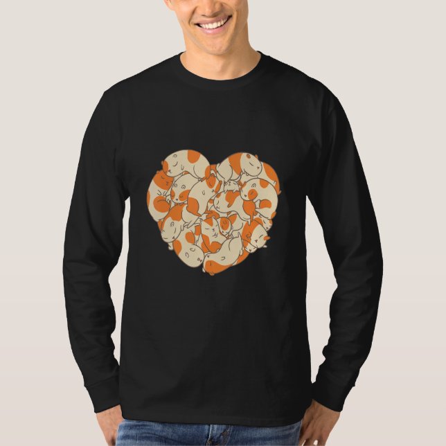 Cute Guinea Pig Heart Furry Potato  1 T-Shirt (Front)
