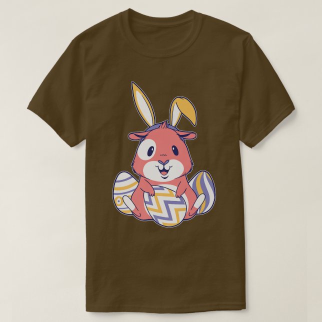 Cute Guinea pig in Easter Bunny Costume with Easte T-Shirt (Design Front)