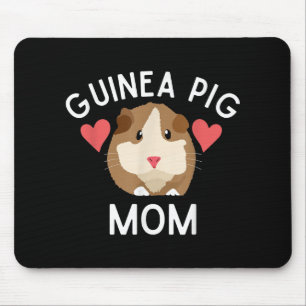 Cute Guinea Pig Mum Lover Gift Red Hearts Funny Mouse Pad