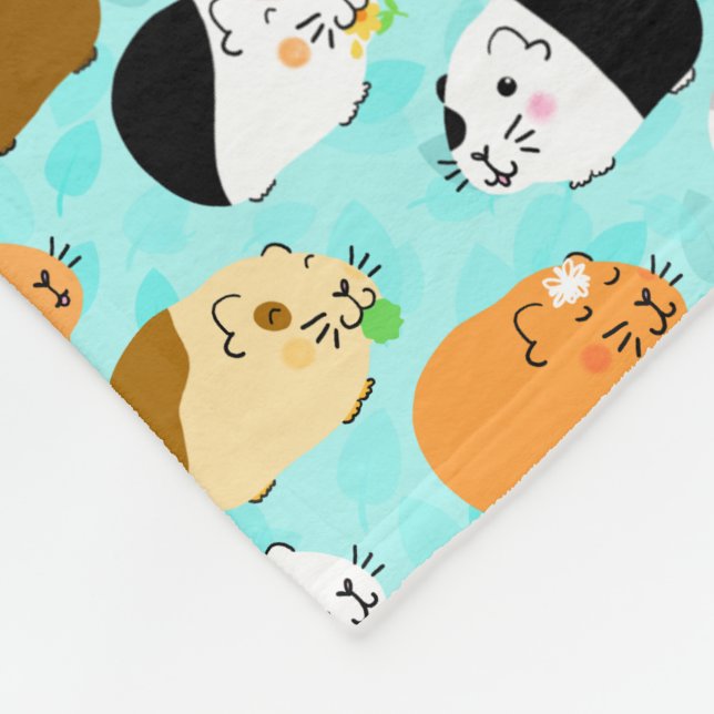 Cute Guinea Pig Pattern Fleece Blanket (Corner)