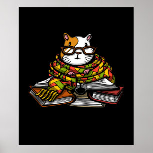 Cute Guinea Pig Read Book   Cute Pet Lover Poster