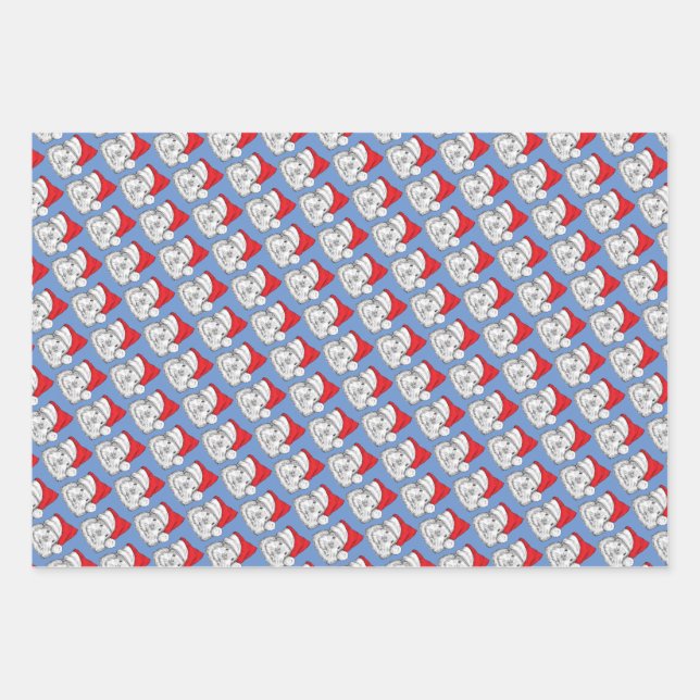 Cute Guinea Pig with Christmas hat, personalized  Wrapping Paper Sheet (Front 3)