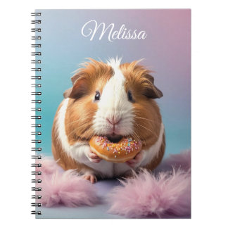 Cute Guinea Pig With Doughnut Pastel Gradient Notebook
