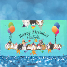 Cute Guinea Pigs & Balloons Birthday