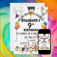 Cute Guinea Pigs & Balloons Birthday Party