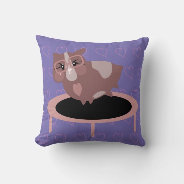 Cute Guinea Pigs Exercising Cushion (Front)