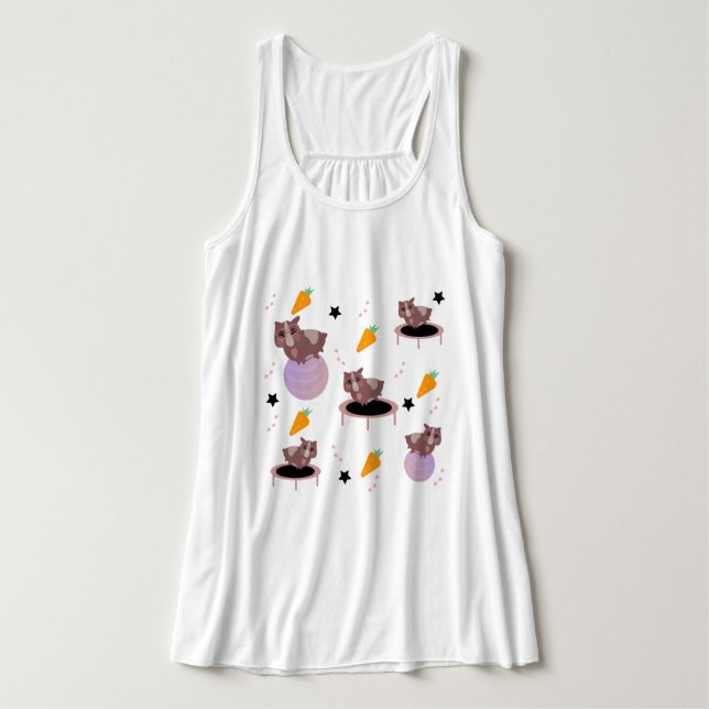 Cute Guinea Pigs Exercising Singlet (Design Front)