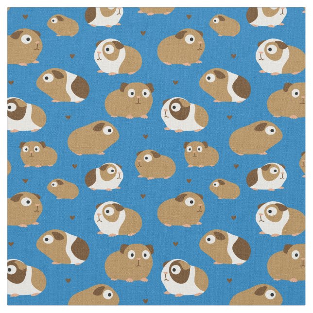 Cute Guinea Pigs Fabric (Close Up)