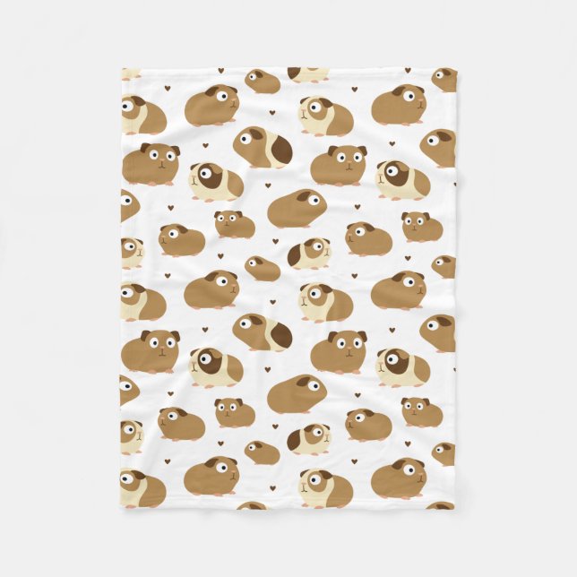 Cute Guinea Pigs Fleece Blanket (Front)