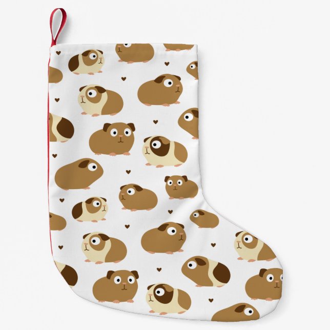 Cute Guinea Pigs Small Christmas Stocking (Front)