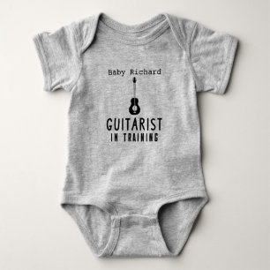 Cute Guitar Guitarist in Training Little Musician Baby Bodysuit