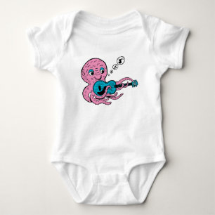 Cute Guitar Player Octopus Baby Bodysuit