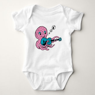 Cute Guitar Player Octopus Baby Bodysuit