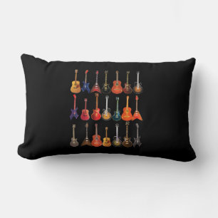 Cute Guitar Rock And Roll Musical Instruments Gift Lumbar Cushion