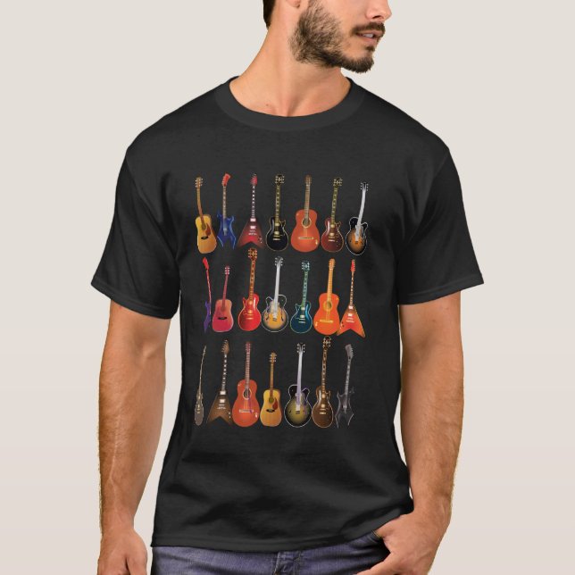 Cute Guitar Rock N Roll Musical Instruments Shirt  (Front)