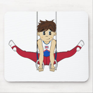 Cute Gymnast on Rings Mousepad
