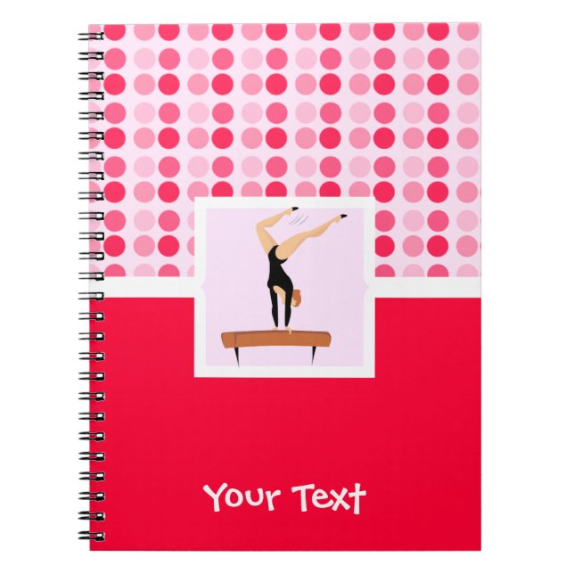 Cute Gymnastics Balance Beam Notebook (Front)