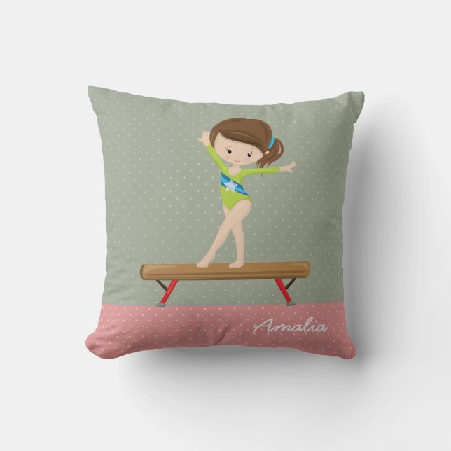 Cute gymnastics girl cushion (Front)