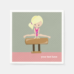 Cute gymnastics girl napkin