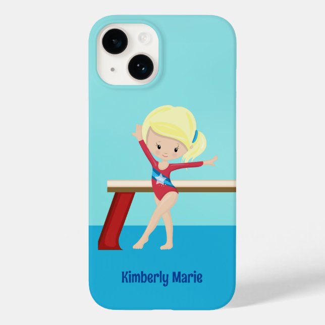 Cute Gymnastics Girl Personalised Blonde Gymnast Case-Mate iPhone Case (Back)