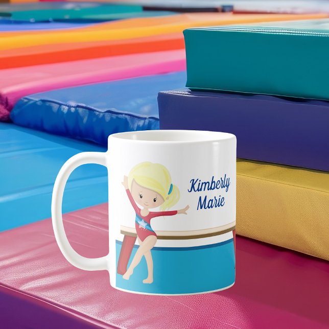 Cute Gymnastics Girl Personalised Gymnast Coffee Mug (Creator Uploaded)